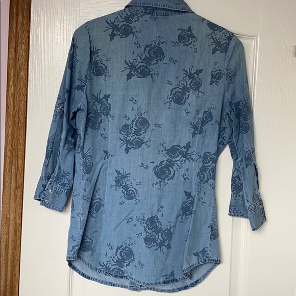Guess Floral Jean Shirt - Picture 3 of 3